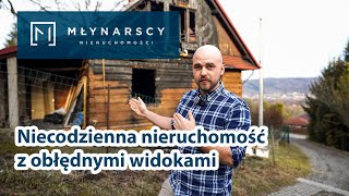 Działka z pięknym widokiem na Beskidy na sprzedaż + fundamenty do wykorzystania, Meszna