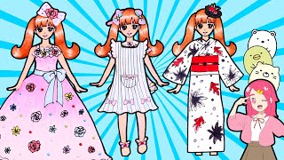 【おえかき】リカちゃん 塗り絵で着せ替えするよ！オリジナル衣装の手作りまとめ動画❤︎paper doll 工作 DIY❤︎アンリルちゃんねる❤︎