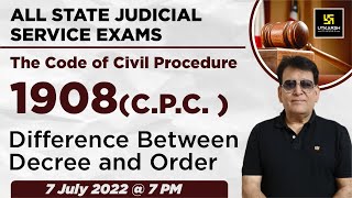 Difference Between Decree & Order | CPC, 1908  | All Judicial Service Exams | Narendra Thanvi Sir