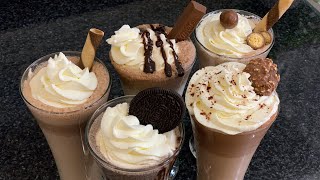 5 Milkshakes Chocolate | Oreo | Kit Kat | Malt and Ferrero Rocher Drinks by (HUMA IN THE KITCHEN)