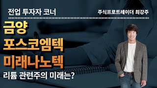 금양,포스코엠텍,미래나노텍 - 리튬 관련주 차트분석,향후 주가 흐름은?추가 상승 가능할까요?