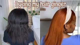 IMPULSIVELY DYEING my relaxed hair ginger/copper 2023 #ginger #haircolor #hairtutorial #roadto2k