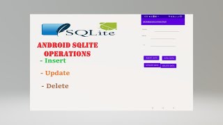 how to insert delete and update in SQLite database using android |#Insert | #Update| #Delete
