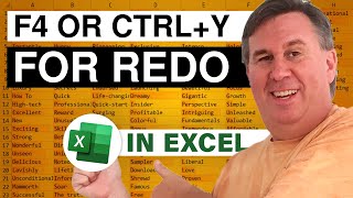 Excel F4 or Ctrl+Y to ReDo: Episode 1647