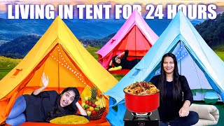LIVING IN 3 COLOUR TENT FOR 24 HOURS CHALLENGE 🤩 | PULLOTHI
