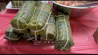 Cách gói BÁNH TÉT nhanh gọn lẹ - How to wrap BÁNH TÉT (Vietnamese New Year Sticky Rick Cake)  越南新年肉粽