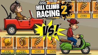 Hill Climb Racing 2 Android Gameplay Ep 4 - Jeep VS Scooter MAX Upgraded