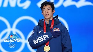 Nathan Chen accepts his very first gold medal after free skate | Winter Olympics 2022 | NBC Sports