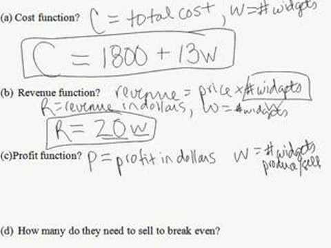 35. Revenue, cost, profit problem 35. Revenue, cost, profit problem