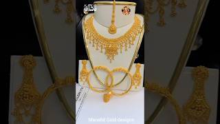 Beautiful luxurious Gold necklace set with bangels| Bridal wedding set ❤️❣️