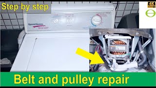 How to replace the belt and idler pulley on a Speed Queen washing machine - step by step