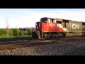 cn 5630 and cn 2197 finally get moving again with the welded rail train.