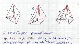 Obliczanie wysokości w ostrosłupach prawidłowych - Matematyka Szkoła Podstawowa i Gimnazjum