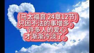 (马太福音 24章12节)2025年1月10日星期五（连续朗读版）#每日背一节经文