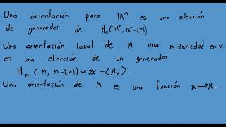 Orientaciones y homología