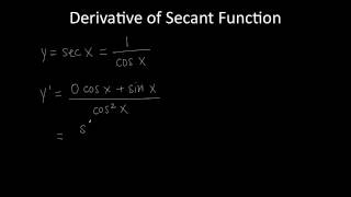 Derivative of Secant Function
