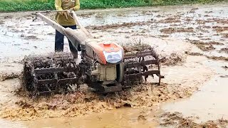 The small tractor plowing in Cambodia | tractor Kubota