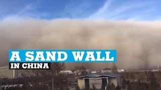 A sand wall in China