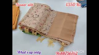 Tussar silk sarees Rich pallu with blouse offer price 1350 Rs Ship extra🔥🔥🔥