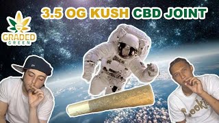 3.5 OG KUSH CBD JOINT REVIEW | @GRADEDGREEN | SPACEBOYZ