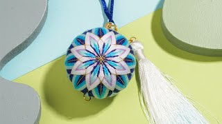 淘宝【青沐手工】“紫兰”手鞠球视频教学 purple orchid temari DIY Tutorial