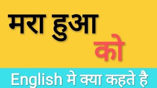 मरा हुआ को अंग्रेजी में क्या कहते है l Mara hua Ko English me Kya Kahte hai