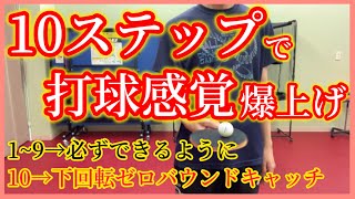 【卓球 感覚⑧】絶対この練習をしてください。10ステップで卓球に必要な打球感覚が身につきます！10ステップ後には下回転ゼロバウンドキャッチもできるようになります。