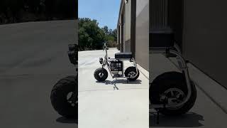 Electric mini bike out the shop