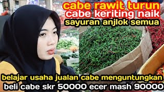 harga cabe rawit turun,sayuran anjlok,belajar usaha jual cabe beli 50rb jual 90rb,cibitung,12 ags 24