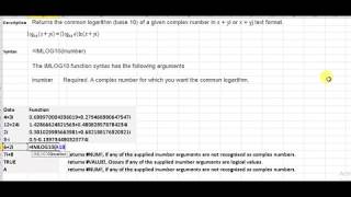 imlog10 function in excel new