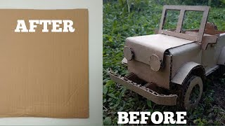 How to make toy jeep from cardboard