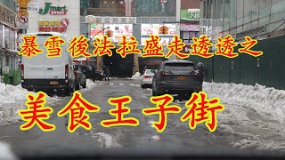 紐約暴風雪後 法拉盛王子街走透透