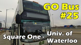 [4K] GO Transit Route 25 Bus Ride from Square One to University of Waterloo (Duration 1h 45min)