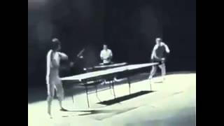 Bruce Lee and the Champion of ping pong