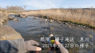 【那須の渓流釣りポイント案内】那須町綱子地区　黒川　2021年3月27日の様子【渓流ベイトフィネス】