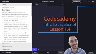 Codecademy - Data Types - Exercise 4 of Introduction to JavaScript