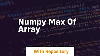 numpy max of array