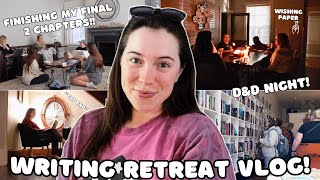 WRITING RETREAT VLOG | finishing my final 2 chapters, typing The End, \u0026 plowing through re-reads!