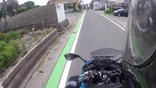 福岡県宗像市鐘崎市街　Kawasaki.ninja650.Fukuoka.munakata.kanezaki.city