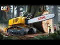 Extreme Dangerous Fastest Big Chainsaw Cutting Tree Machines | Monster Stump Removal Excavator #1