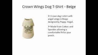 Puppy Angel Crown Wings Dog T-Shirt - Beige