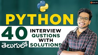 Python 40 Interview Questions in Telugu | Python Problem Solving in Telugu| Python Course in Telugu