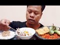 SUP CEKER AYAM PEDAS//SAMBAL TERASI LALAPAN TERONG TIMUN DAN TEMPE GORENG MUKBANG