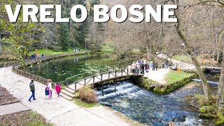 Vrelo Bosne, favorite excursion spot on Ilidža, Sarajevo - Bosnia and Herzegovina | 4K