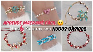 PULSERAS FÁCIL CON NUDOS BASICOS | PULSERAS EN MACRAMÉ PARA PRINCIPIANTES #diymacrame #diypulseras