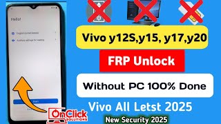 Vivo All Mobile Latest Security 2025 Frp New Method Vivo yY12 Y15s Y01 Y20 Activity Launcher Not