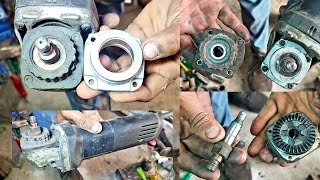 Properly repaired power tools machine ,Bosch 6-100 angle grinder repair. housing bearing change