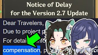 FREEMOGEMS!?!? Official Notice of Delay for the Version 2.7 Update Genshin Impact