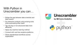 Flexibility without complexity: Using Python with Unscrambler