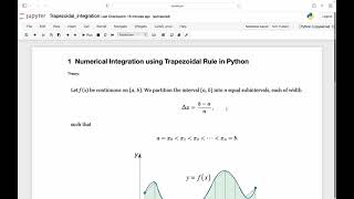 Integration using trapezoidal rule in Python